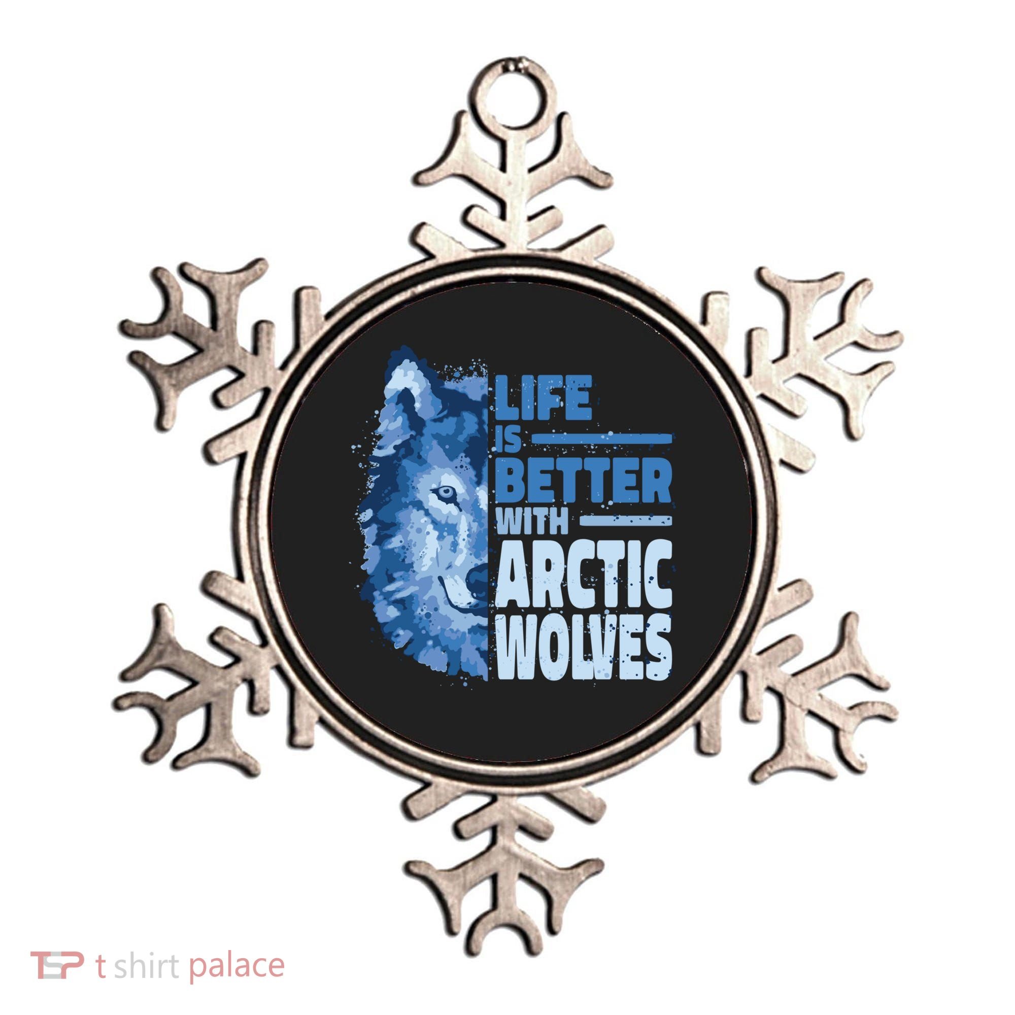 Life Is Better With Arctic Wolves Retro Arctic Wolf Gift Ornament