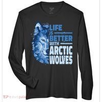 Life Is Better With Arctic Wolves Retro Arctic Wolf Gift Zone Performance Long-Sleeve T-Shirt thumb 0