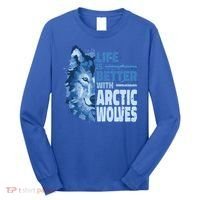 Life Is Better With Arctic Wolves Retro Arctic Wolf Gift Long Sleeve Shirt thumb 0