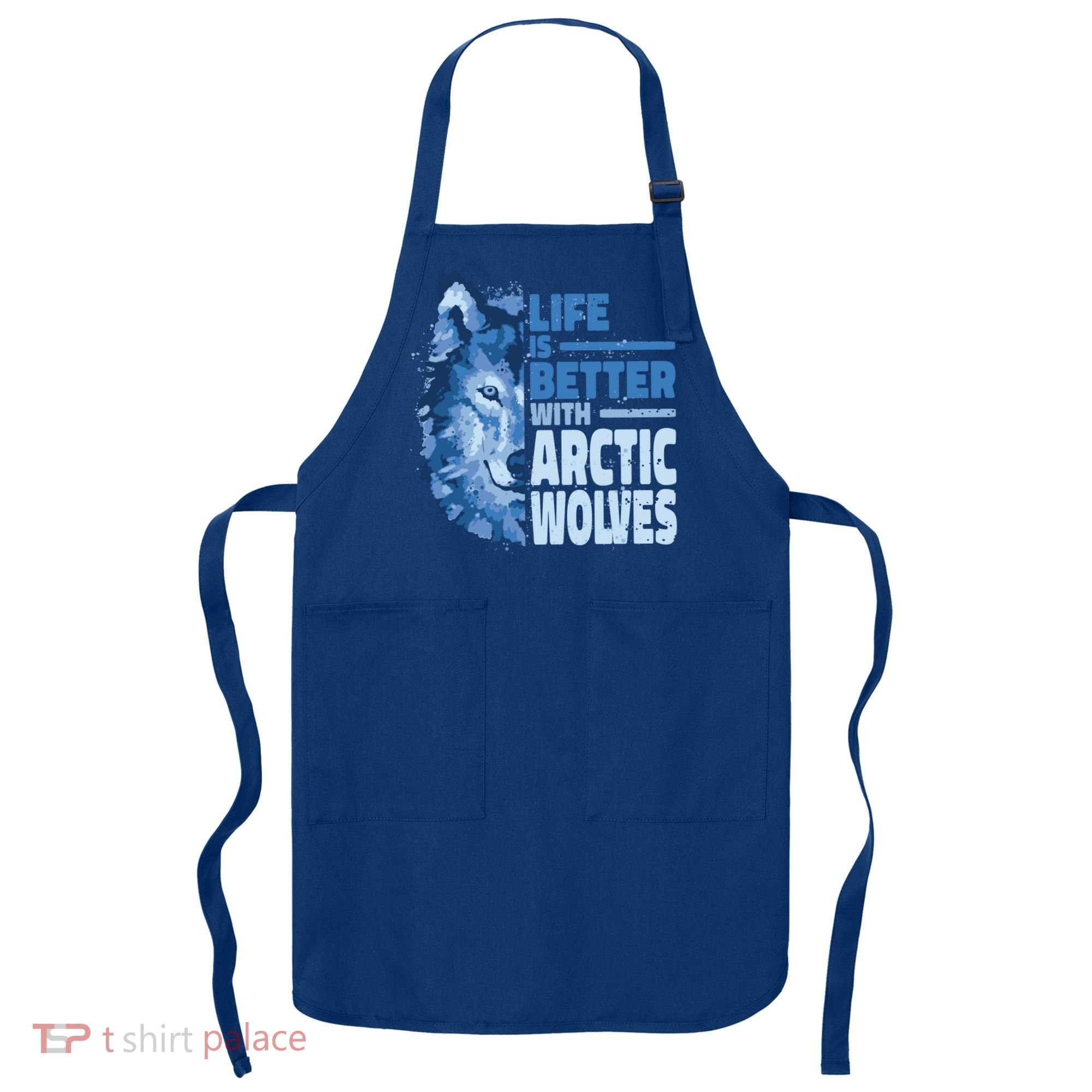 Life Is Better With Arctic Wolves Retro Arctic Wolf Gift Apron