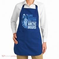 Life Is Better With Arctic Wolves Retro Arctic Wolf Gift Apron thumb 2