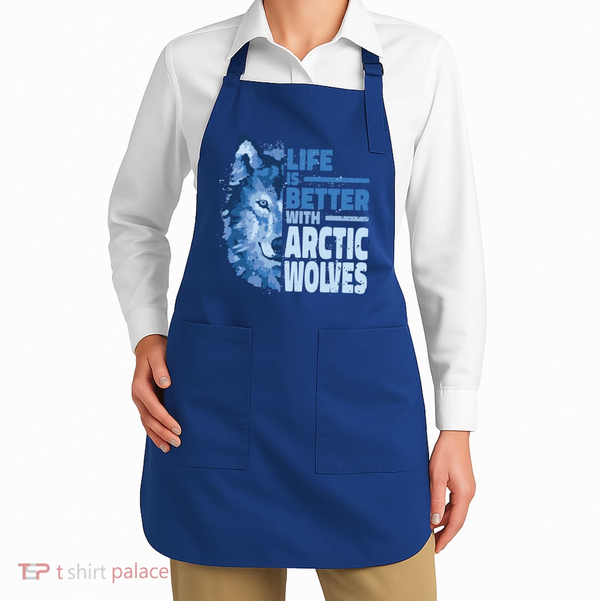 Life Is Better With Arctic Wolves Retro Arctic Wolf Gift Apron
