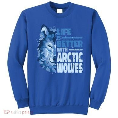 Life Is Better With Arctic Wolves Retro Arctic Wolf Gift Sweatshirt