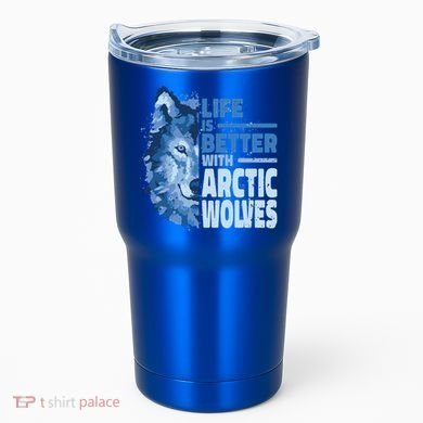 Life Is Better With Arctic Wolves Retro Arctic Wolf Gift Tumbler