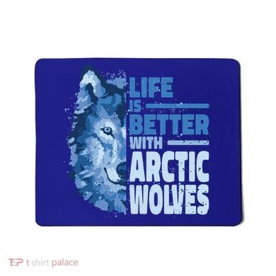 Life Is Better With Arctic Wolves Retro Arctic Wolf Gift Mousepad