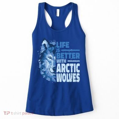 Life Is Better With Arctic Wolves Retro Arctic Wolf Gift Women's Tank Top