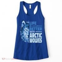 Life Is Better With Arctic Wolves Retro Arctic Wolf Gift Women's Tank Top thumb 0