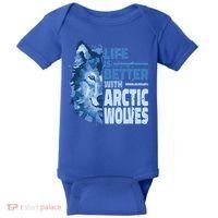Life Is Better With Arctic Wolves Retro Arctic Wolf Gift Baby Bodysuit thumb 0