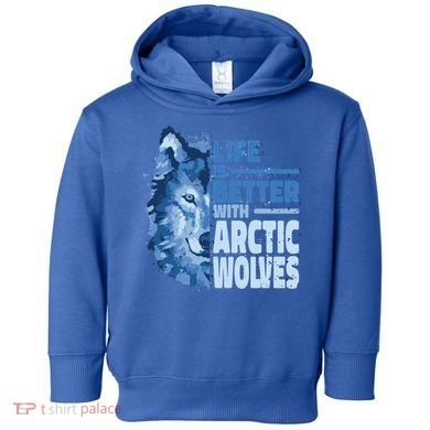 Life Is Better With Arctic Wolves Retro Arctic Wolf Gift Toddler Hoodie