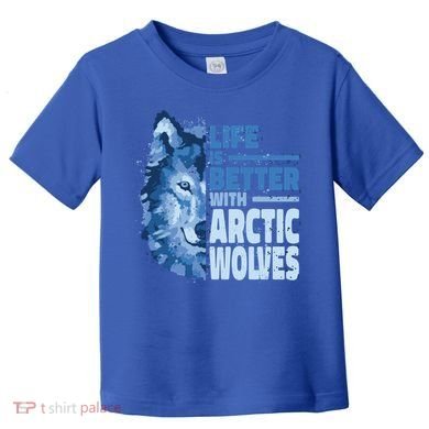 Life Is Better With Arctic Wolves Retro Arctic Wolf Gift Toddler T-Shirt