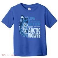 Life Is Better With Arctic Wolves Retro Arctic Wolf Gift Toddler T-Shirt thumb 0