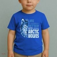 Life Is Better With Arctic Wolves Retro Arctic Wolf Gift Toddler T-Shirt thumb 2