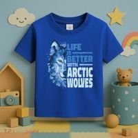 Life Is Better With Arctic Wolves Retro Arctic Wolf Gift Toddler T-Shirt thumb 3