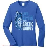 Life Is Better With Arctic Wolves Retro Arctic Wolf Gift Women's Long Sleeve Shirt thumb 0