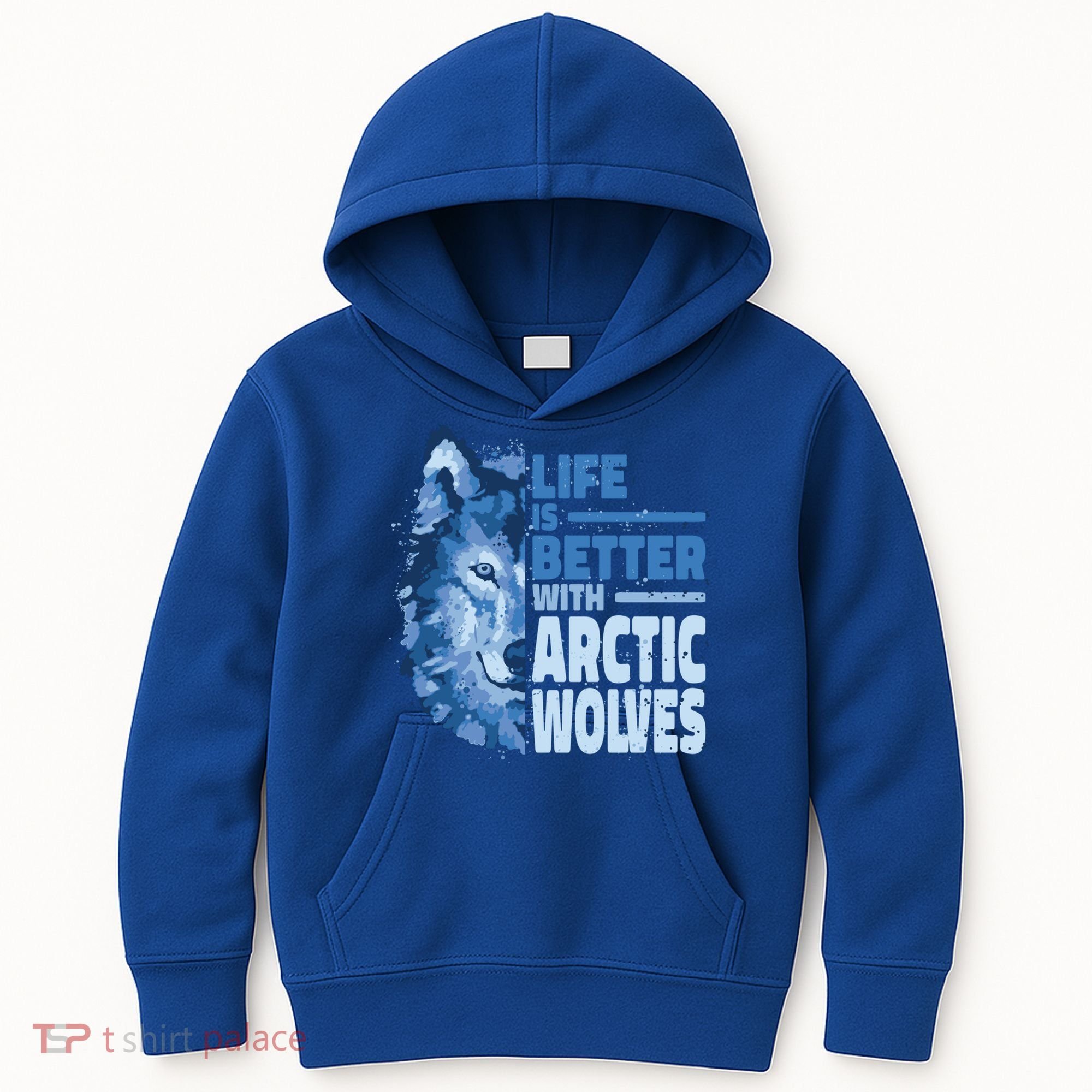 Life Is Better With Arctic Wolves Retro Arctic Wolf Gift Kids Hoodie