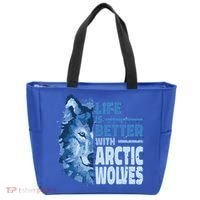 Life Is Better With Arctic Wolves Retro Arctic Wolf Gift Tote Bag thumb 0