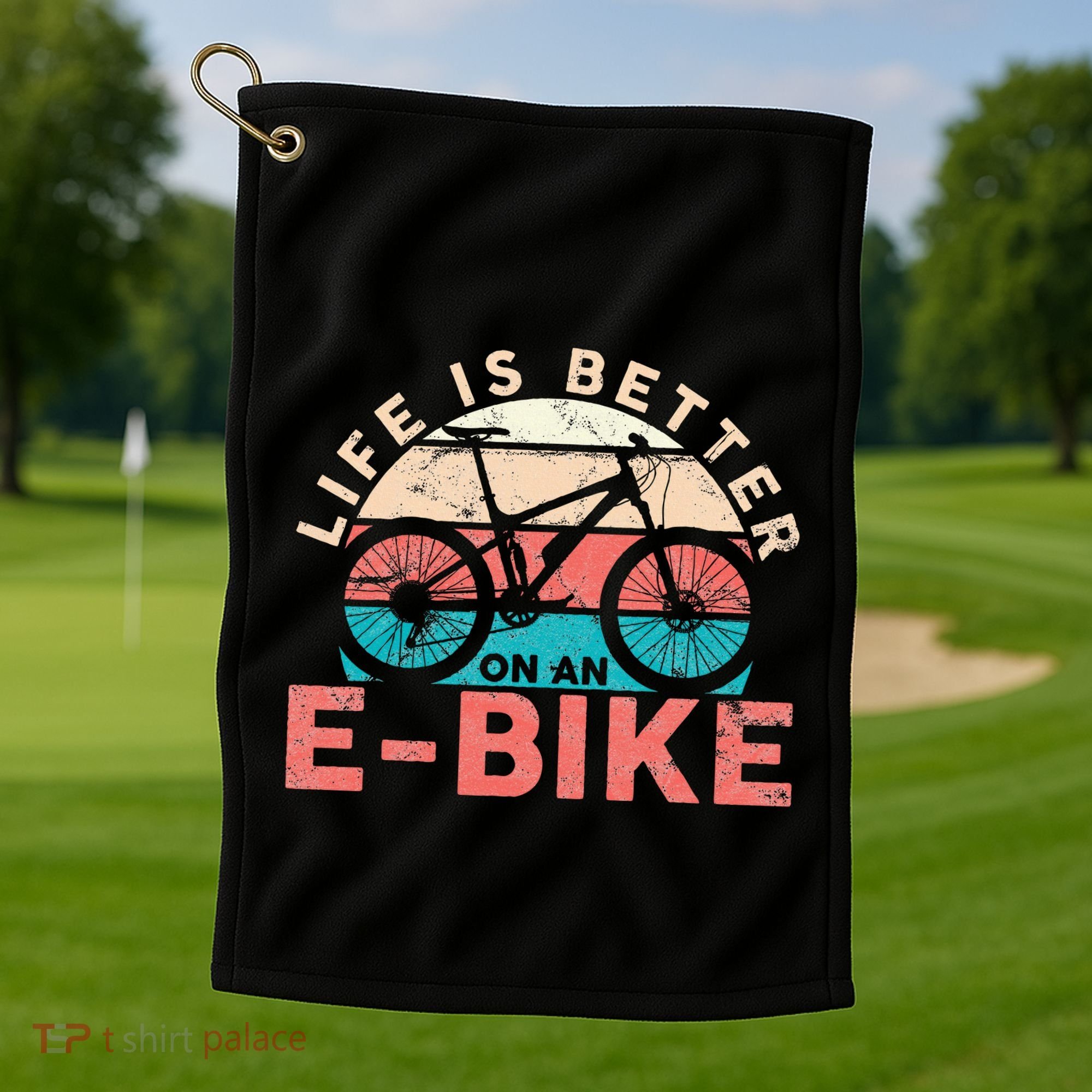 Life Is Better With An Ebike Electric Bike Battery Golf Towel