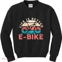 Life Is Better With An Ebike Electric Bike Battery Kids Sweatshirt thumb 0