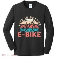 Life Is Better With An Ebike Electric Bike Battery Kids Long Sleeve Shirt thumb 0