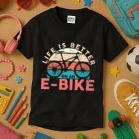 Life Is Better With An Ebike Electric Bike Battery Kids T-Shirt thumb 3