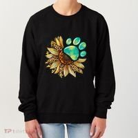 Life Is Better With Dogs’ Sublimation Featuring Dog Paws & Western Sunflowers Women's Sweatshirt thumb 0