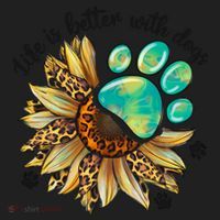 Life Is Better With Dogs’ Sublimation Featuring Dog Paws & Western Sunflowers Women's Sweatshirt thumb 2
