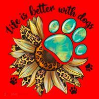Life Is Better With Dogs’ Sublimation Featuring Dog Paws & Western Sunflowers Santa Hat thumb 1
