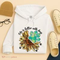 Life Is Better With Dogs’ Sublimation Featuring Dog Paws & Western Sunflowers Hoodie thumb 4