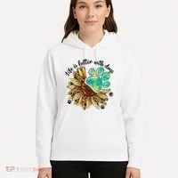 Life Is Better With Dogs’ Sublimation Featuring Dog Paws & Western Sunflowers Hoodie thumb 5
