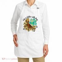 Life Is Better With Dogs’ Sublimation Featuring Dog Paws & Western Sunflowers Apron thumb 2