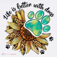 Life Is Better With Dogs’ Sublimation Featuring Dog Paws & Western Sunflowers Women's Hoodie thumb 2