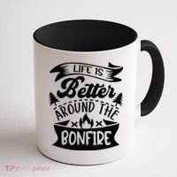 Life Is Better Behind The Bonfire Funny Camping Coffee Mug thumb 1