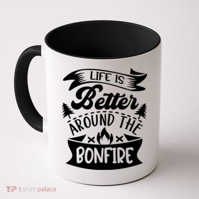 Life Is Better Behind The Bonfire Funny Camping Coffee Mug