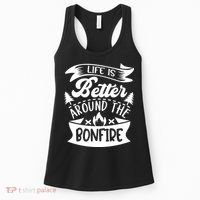 Life Is Better Behind The Bonfire Funny Camping Women's Tank Top thumb 0