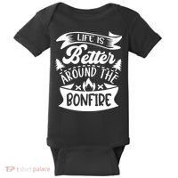 Life Is Better Behind The Bonfire Funny Camping Baby Bodysuit thumb 0