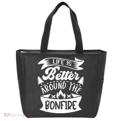 Life Is Better Behind The Bonfire Funny Camping Tote Bag