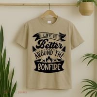 Life Is Better Behind The Bonfire Funny Camping T-Shirt thumb 2