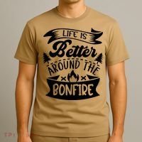 Life Is Better Behind The Bonfire Funny Camping T-Shirt thumb 3
