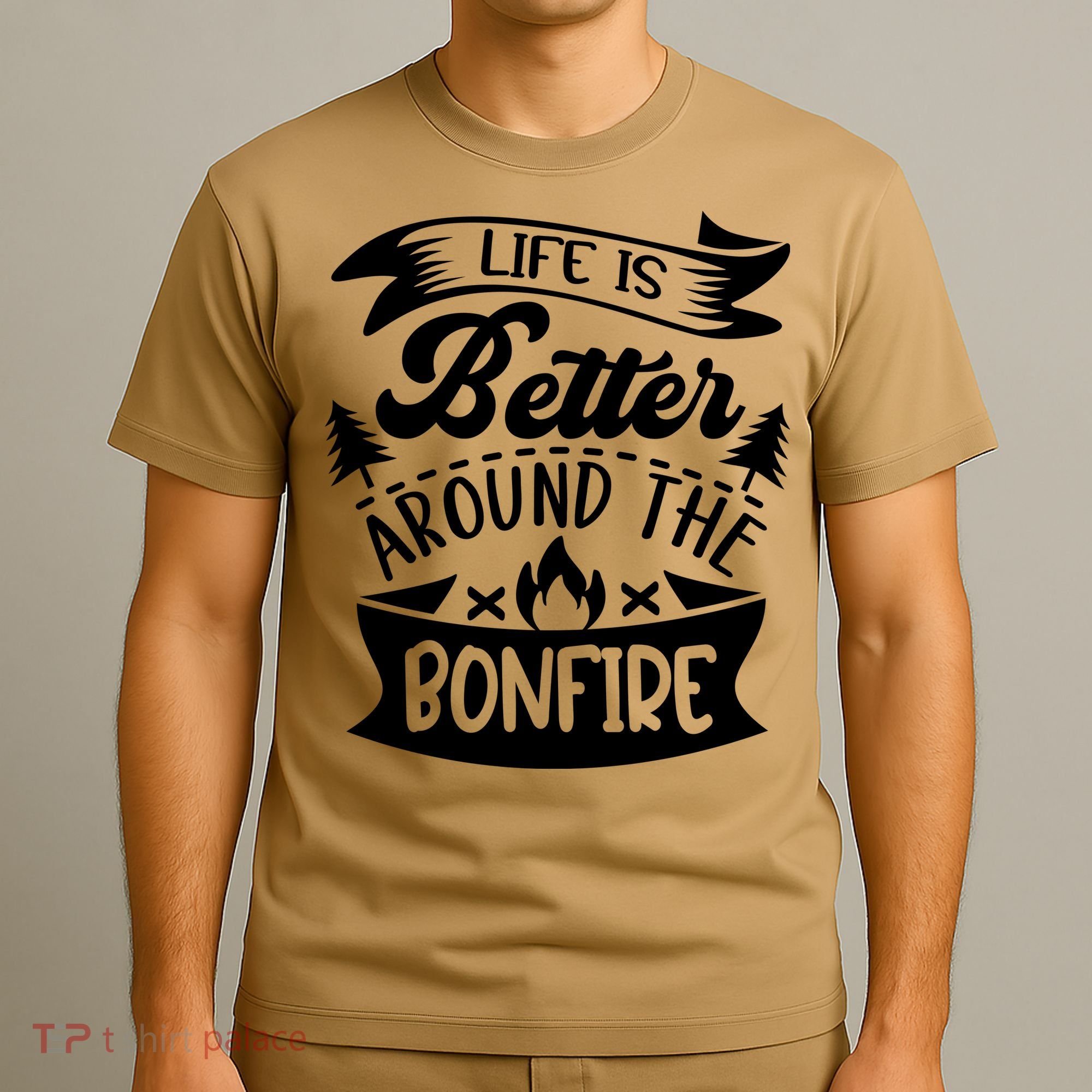 Life Is Better Behind The Bonfire Funny Camping T-Shirt