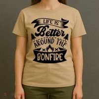 Life Is Better Behind The Bonfire Funny Camping T-Shirt thumb 4