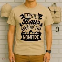 Life Is Better Behind The Bonfire Funny Camping T-Shirt thumb 6