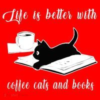 Life Is Better With Coffee Cats And Books Cat Lover T Santa Hat thumb 1