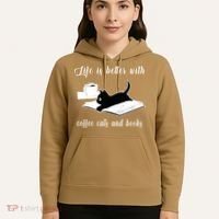 Life Is Better With Coffee Cats And Books Cat Lover T Hoodie thumb 5