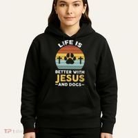 Life Is Better With Jesus And Dogs Jesus Hoodie thumb 5