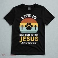 Life Is Better With Jesus And Dogs Jesus T-Shirt thumb 5