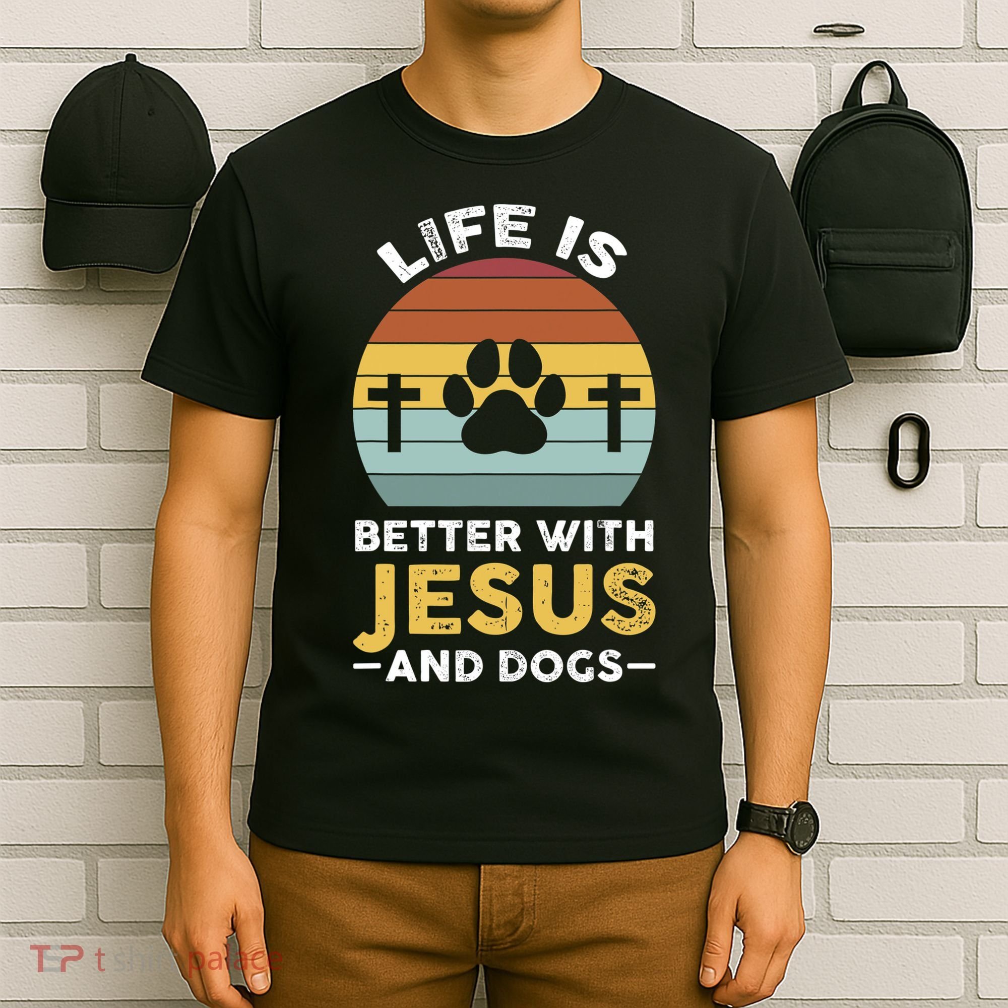 Life Is Better With Jesus And Dogs Jesus T-Shirt