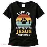 Life Is Better With Jesus And Dogs Jesus Women's T-Shirt thumb 0