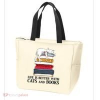 Life Is Better With Cats And Books Cat Book Tote Bag thumb 3