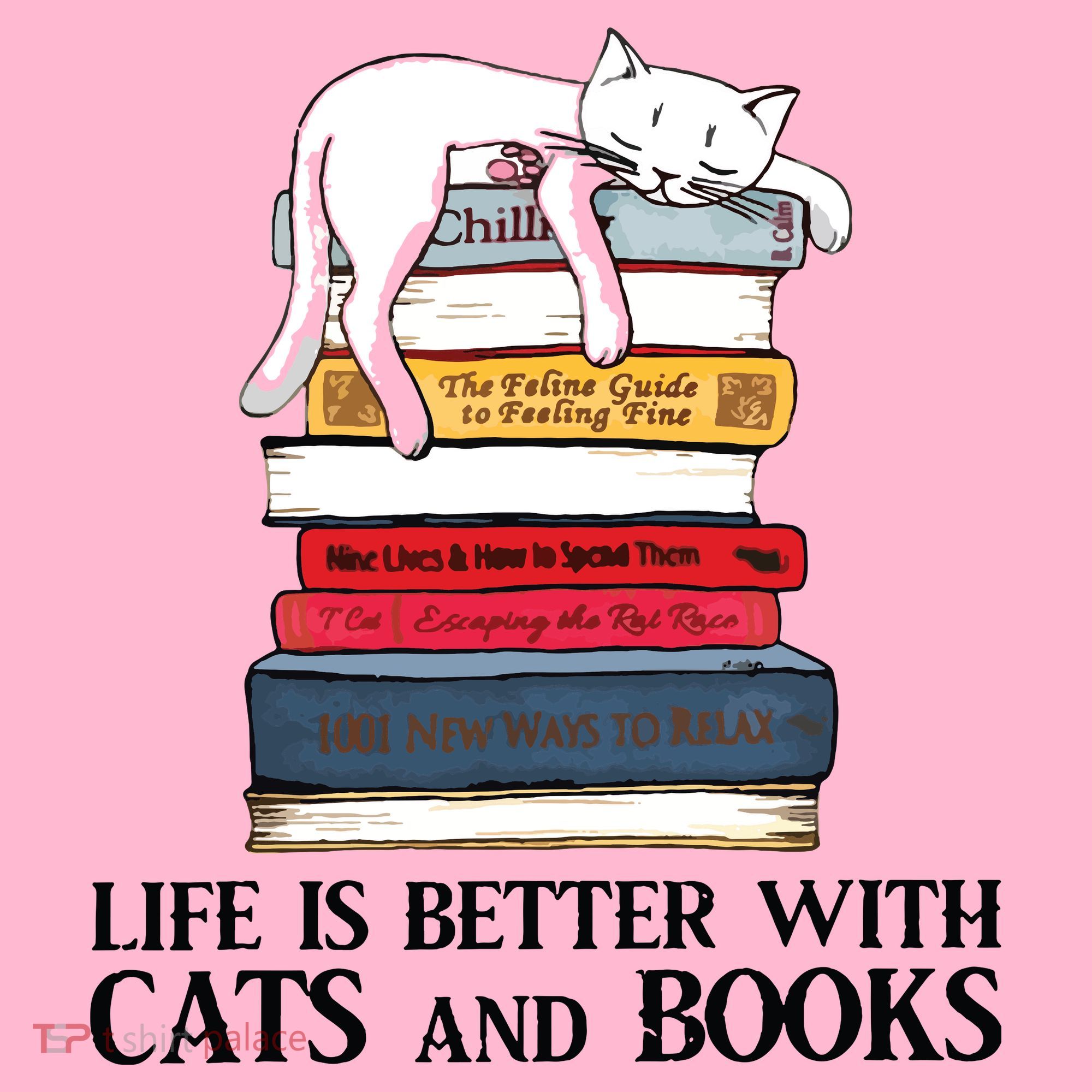 Life Is Better With Cats And Books Cat Book Coaster