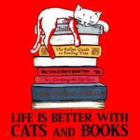 Life Is Better With Cats And Books Cat Book Santa Hat thumb 1